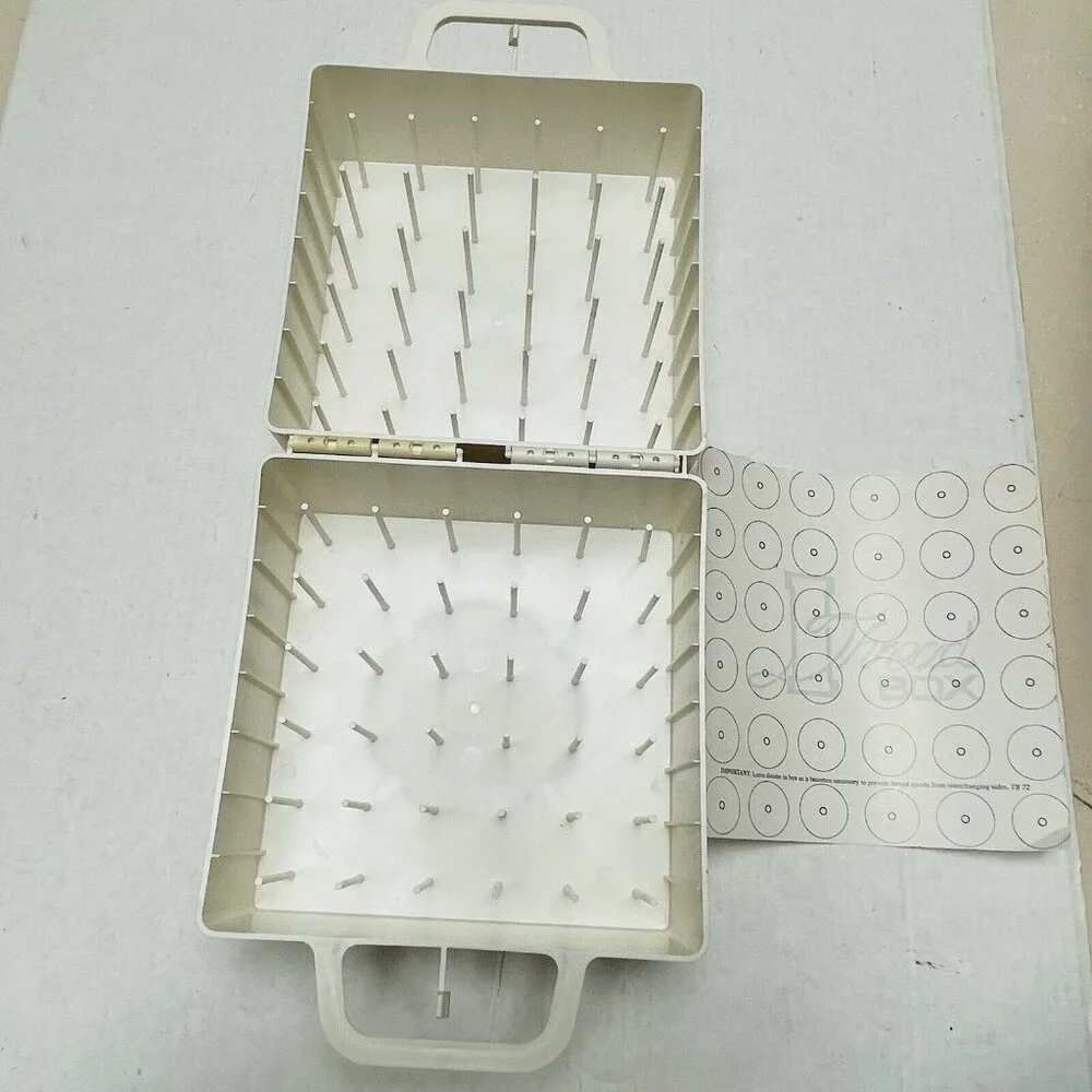Vintage Thread Box 72 Spool Holder Plastic Carrying Case Made In USA Sewing‎
